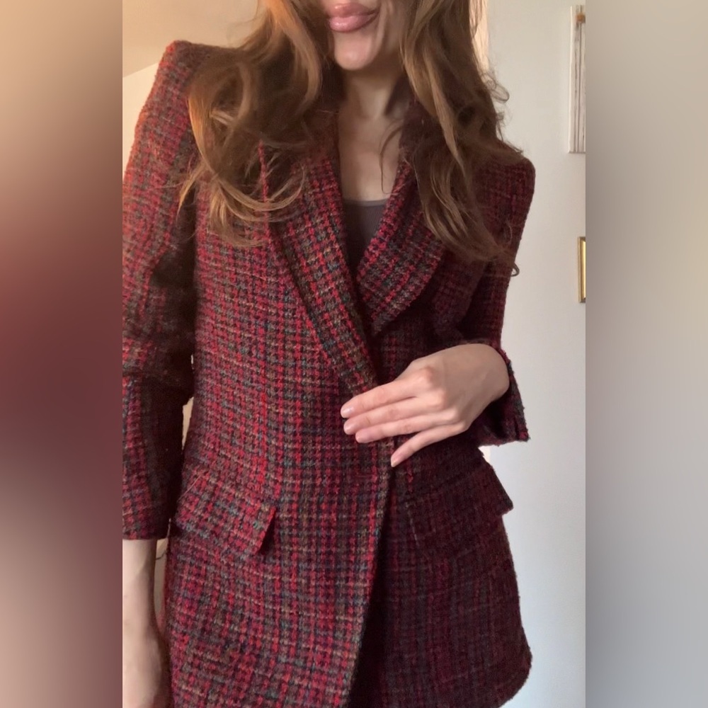 Vintage Barrie Pace ltd red and green blazer